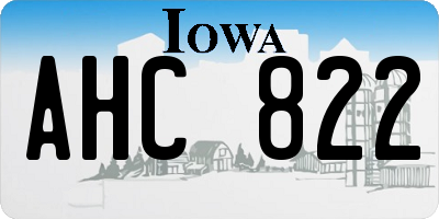 IA license plate AHC822