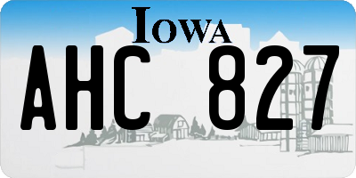 IA license plate AHC827