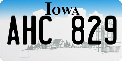 IA license plate AHC829