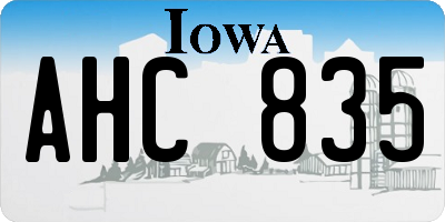 IA license plate AHC835
