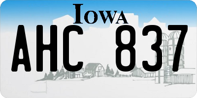 IA license plate AHC837