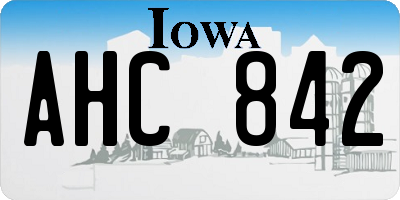 IA license plate AHC842