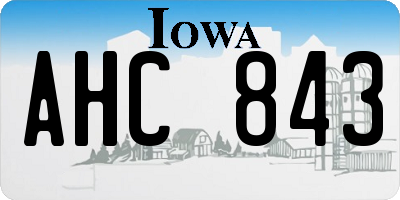 IA license plate AHC843