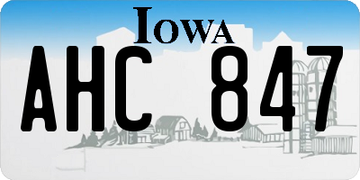 IA license plate AHC847
