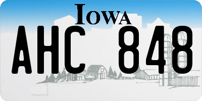 IA license plate AHC848