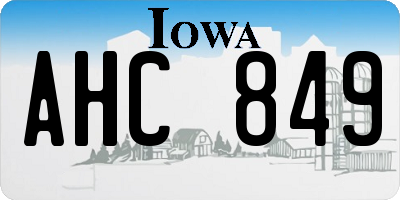 IA license plate AHC849