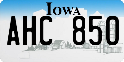 IA license plate AHC850