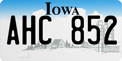 IA license plate AHC852
