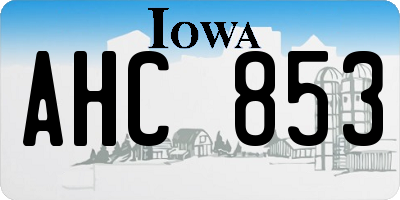 IA license plate AHC853