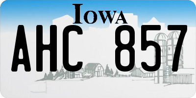 IA license plate AHC857