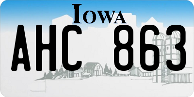 IA license plate AHC863