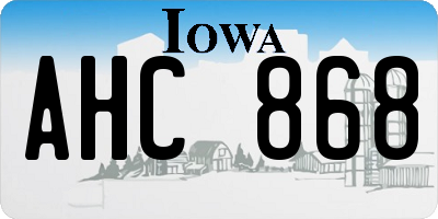 IA license plate AHC868