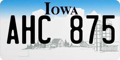 IA license plate AHC875