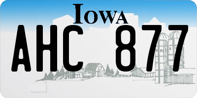 IA license plate AHC877