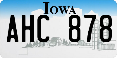 IA license plate AHC878