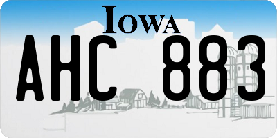 IA license plate AHC883