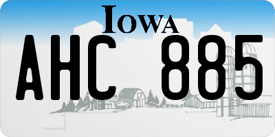 IA license plate AHC885