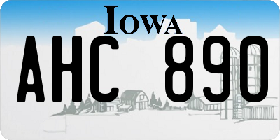 IA license plate AHC890