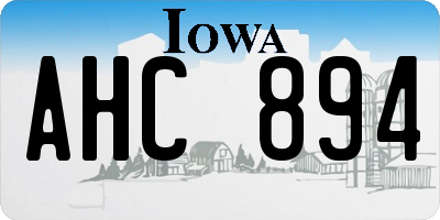 IA license plate AHC894