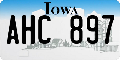 IA license plate AHC897