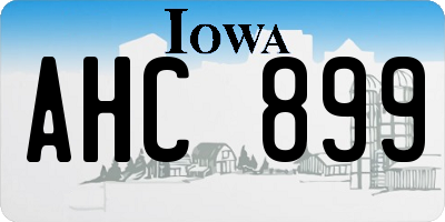 IA license plate AHC899