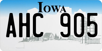 IA license plate AHC905