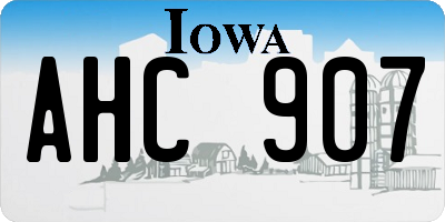 IA license plate AHC907