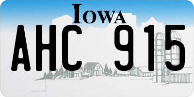 IA license plate AHC915