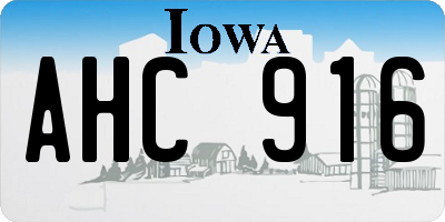 IA license plate AHC916