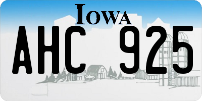 IA license plate AHC925