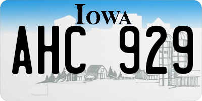 IA license plate AHC929