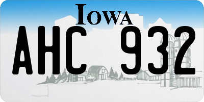 IA license plate AHC932