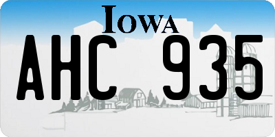 IA license plate AHC935