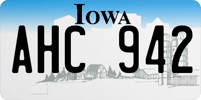 IA license plate AHC942