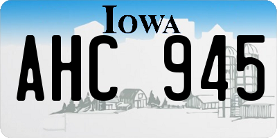 IA license plate AHC945