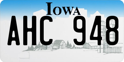 IA license plate AHC948