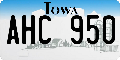 IA license plate AHC950