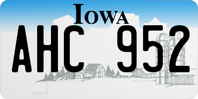 IA license plate AHC952