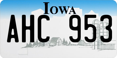IA license plate AHC953