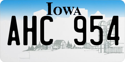 IA license plate AHC954