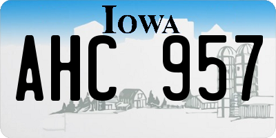 IA license plate AHC957