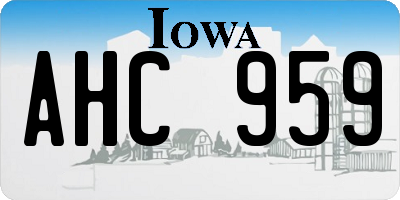 IA license plate AHC959