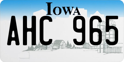 IA license plate AHC965