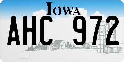 IA license plate AHC972