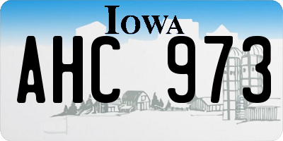 IA license plate AHC973