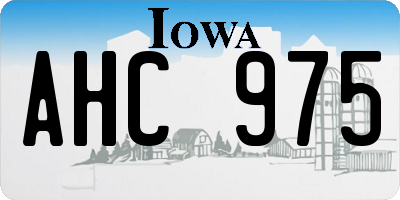IA license plate AHC975