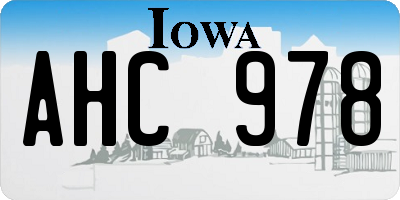 IA license plate AHC978