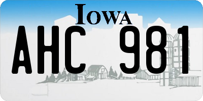IA license plate AHC981