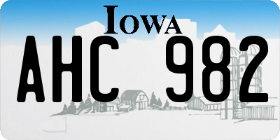 IA license plate AHC982
