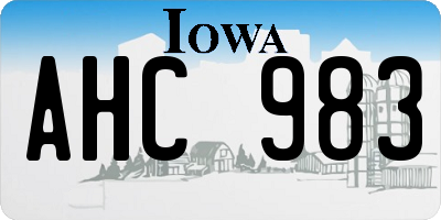 IA license plate AHC983